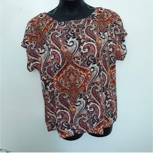 Spense Paisley Cold Shoulder Blouse